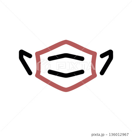 A minimal flat design icon with a modern look medical mask 136012967