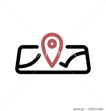 A minimal flat design icon with a modern look map location 136012968