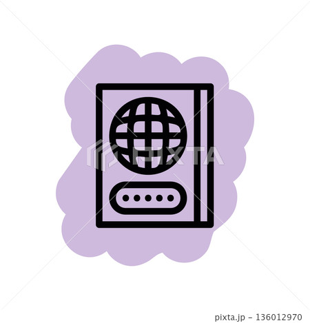 A minimal flat design icon with a modern look passport 136012970