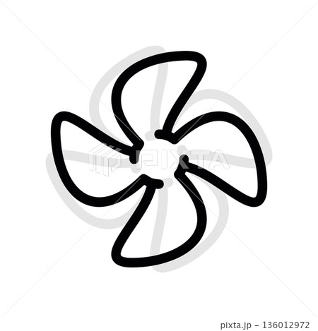 A minimal flat design icon with a modern look propeller 136012972