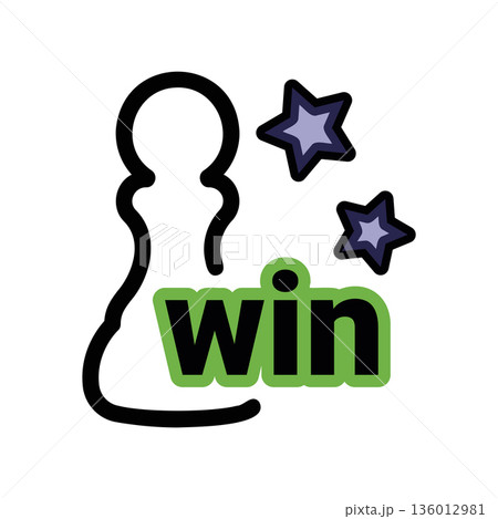 A minimal flat design icon with a modern look chess winner A minimal flat design icon with a modern look chess winner 136012981