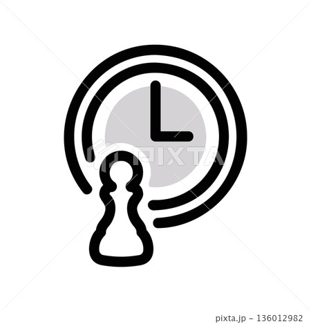 A minimal flat design icon with a modern look chess timing A minimal flat design icon with a modern look chess timing 136012982