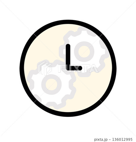 A minimal flat design icon with a modern look wall clock 136012995