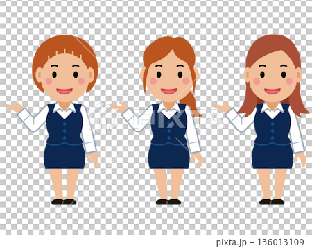 Smiling at me. Young woman in navy business uniform. Part 2 136013109
