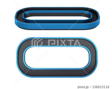 Set of Airport luggage conveyor belt from baggage claim area on white background. 136013118