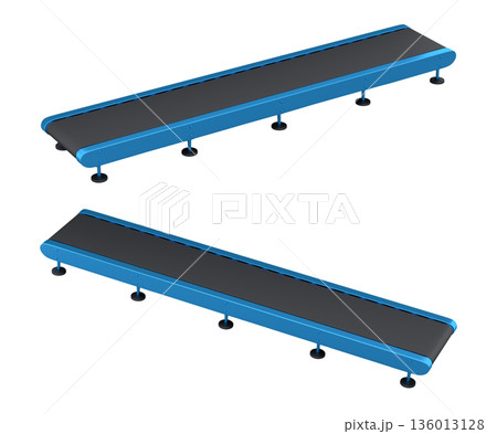 Set of Airport conveyor belt, line or baggage claim area on white background 136013128
