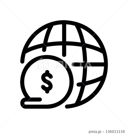 A minimal flat design icon with a modern look global currency 136013138