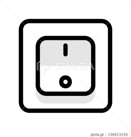A minimal flat design icon with a modern look light switch 136013150