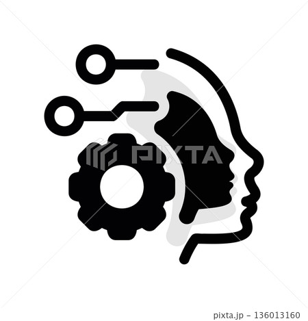 A minimal flat design icon with a modern look smart man, ai 136013160