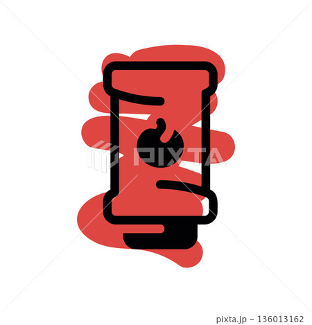 A minimal flat design icon with a modern look sauce jar A minimal flat design icon with a modern look sauce jar 136013162