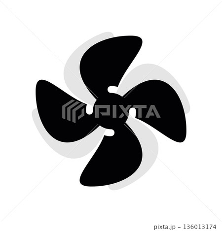 A minimal flat design icon with a modern look propeller 136013174