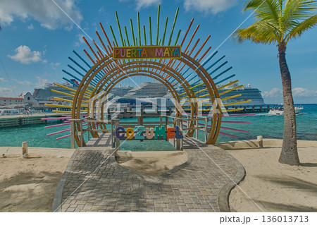 Cozumel, Mexico-December 16 2025:Cozumel is a major Caribbean cruise hub with three main terminals. It is one of the busiest ports in Mexico Cozumel, Mexico-December 16 2025:Cozumel is a major Caribbean cruise hub with three main terminals. It is one of the busiest ports in Mexico 136013713