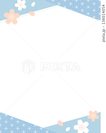 桜と和柄のフレーム 136014054