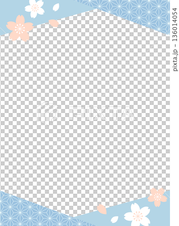 桜と和柄のフレーム 136014054