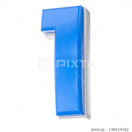 3d blue number 1 isolated on white background 136014382