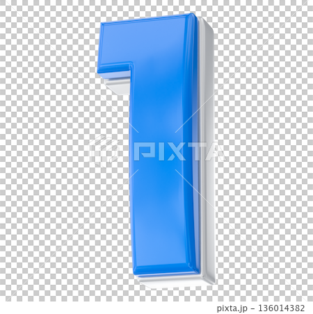 3d blue number 1 isolated on white background 136014382