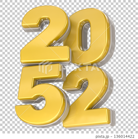 golden number 2052 with gold 3d golden number 2052 with gold 3d 136014422