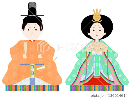 ひな祭りのイラストセット 136014614