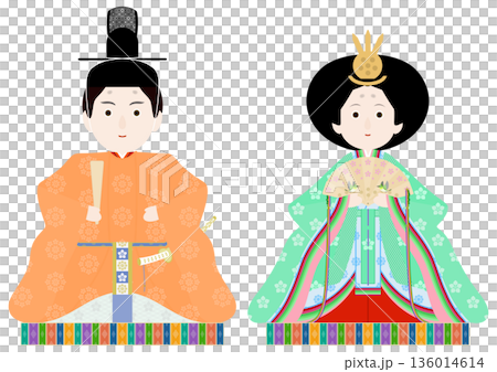 ひな祭りのイラストセット 136014614