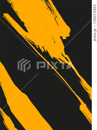 Japanese Yellow Ink Brush Stroke Vector Banner 136014983