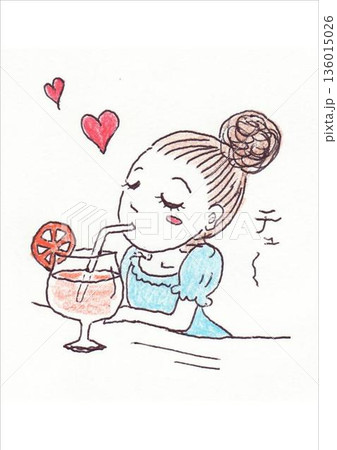 カクテルを飲む女の人 カクテルを飲む女の人 136015026