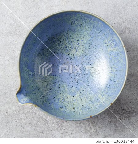 Tea bowl ceramic on gray background. 136015444