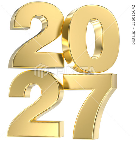 golden number 2027 isolated gold golden number 2027 isolated gold 136015642