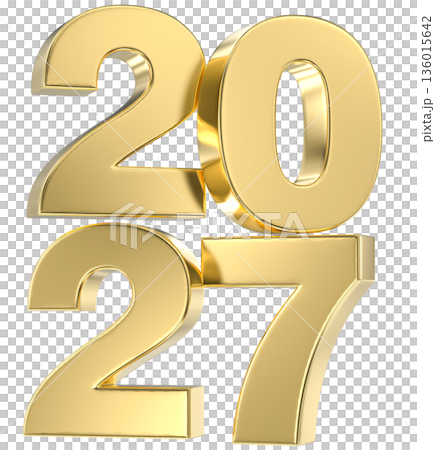 golden number 2027 isolated gold golden number 2027 isolated gold 136015642