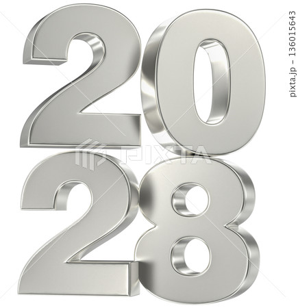 silver of metal 3d realistic 3d number2028 3d render golden numbers silver of metal 3d realistic 3d number2028 3d render golden numbers 136015643