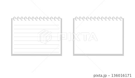 線のあるノートと線のないノートのイラストセット 線のあるノートと線のないノートのイラストセット 136016171