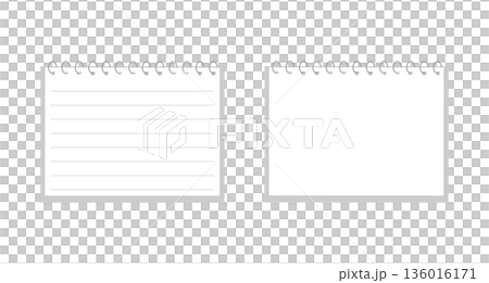 線のあるノートと線のないノートのイラストセット 線のあるノートと線のないノートのイラストセット 136016171