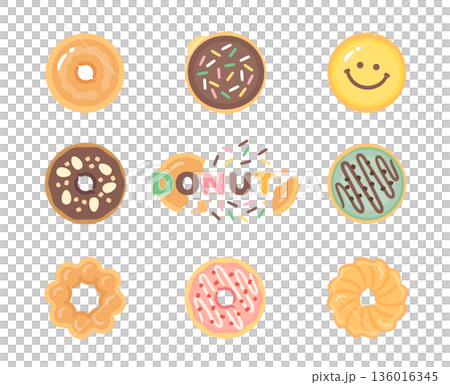 donut illustration set donut illustration set 136016345