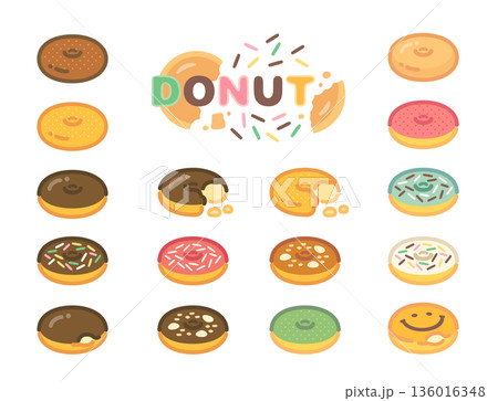 ドーナツイラストセット 136016348