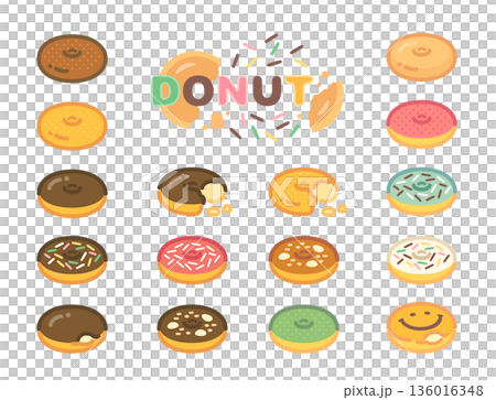 甜甜圈插圖集 136016348