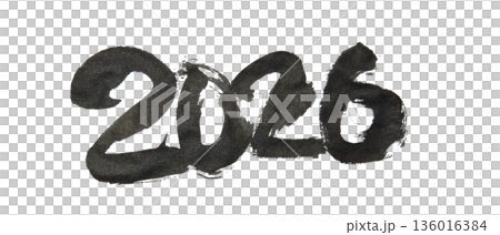Brush writing 2026 looks good with a faint look Brush writing 2026 looks good with a faint look 136016384