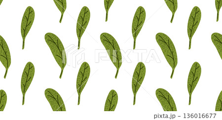 Seamless Spring Leaf Greens Pattern 136016677