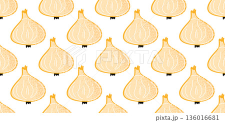 Seamless Spring Onion Vegetable Pattern 136016681