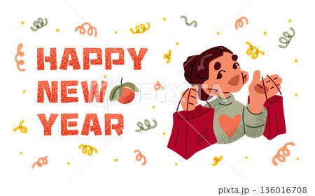 Chinese New Year Gifting Character Illustration Chinese New Year Gifting Character Illustration 136016708