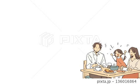 食事をする家族 136016864