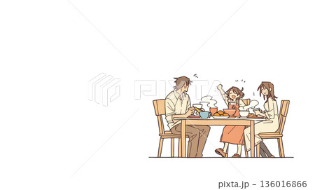 食事をする家族 136016866