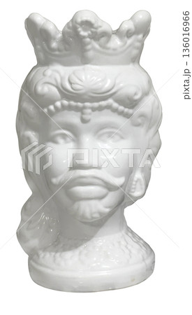 White moorish head vase traditional sicilian pottery 136016966