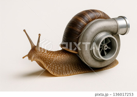 A snail with a turbine instead of a shell. A snail with a turbine instead of a shell. 136017253