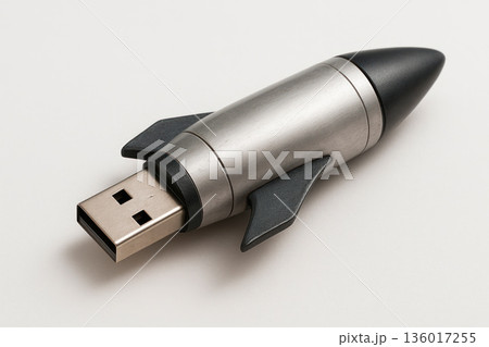 A flash drive in the shape of a rocket. 136017255