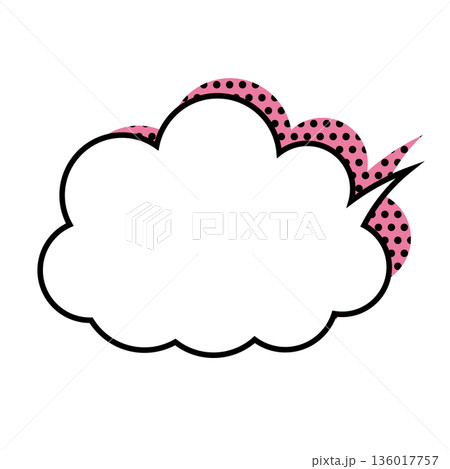 シンプルな吹き出しのイラスト もこもこ シンプルな吹き出しのイラスト もこもこ 136017757
