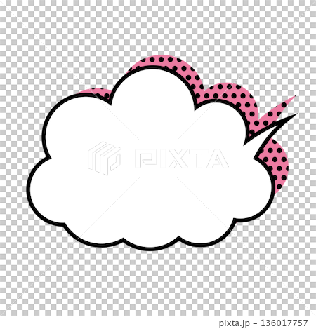 シンプルな吹き出しのイラスト もこもこ シンプルな吹き出しのイラスト もこもこ 136017757