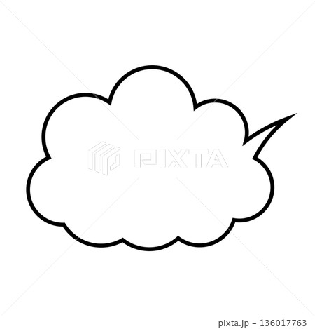シンプルな吹き出しのイラスト　もこもこ 136017763