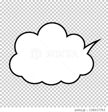 シンプルな吹き出しのイラスト　もこもこ 136017763