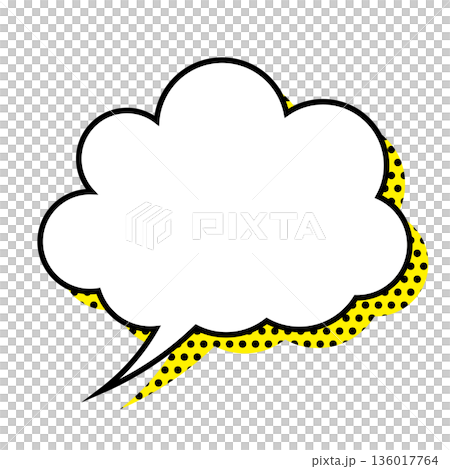 シンプルな吹き出しのイラスト　もこもこ 136017764