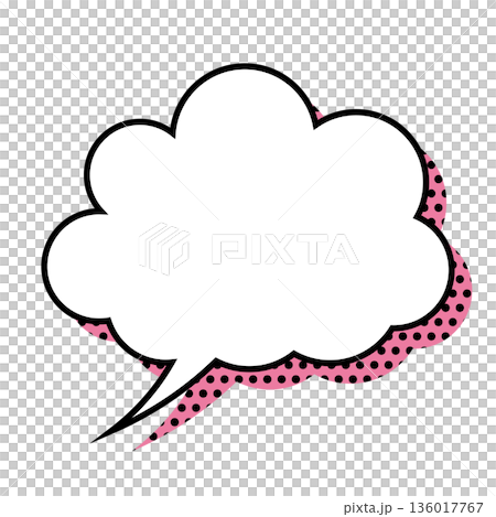 シンプルな吹き出しのイラスト　もこもこ 136017767