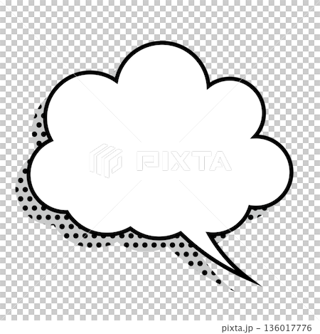 シンプルな吹き出しのイラスト もこもこ シンプルな吹き出しのイラスト もこもこ 136017776